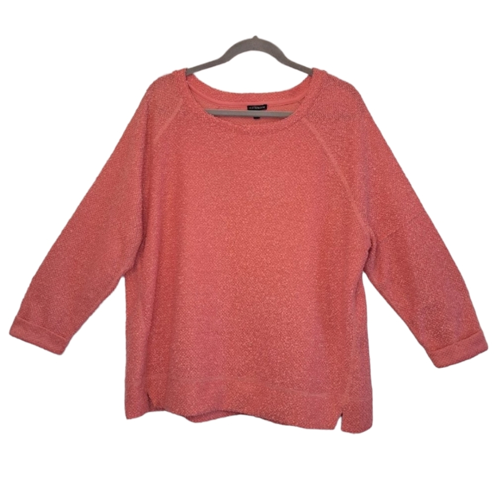 Hannah Coral Textured Pullover Sweater Size XL